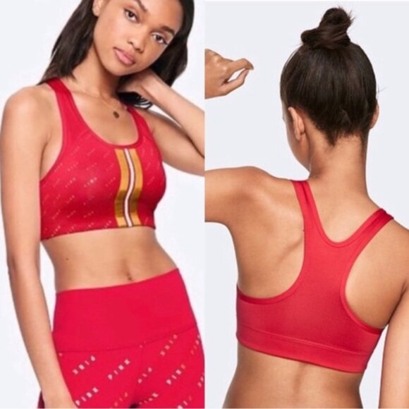 Victoria's Secret PINK | Red & Gold Ultimate sports Bra | Size Extra Small - Picture 1 of 9